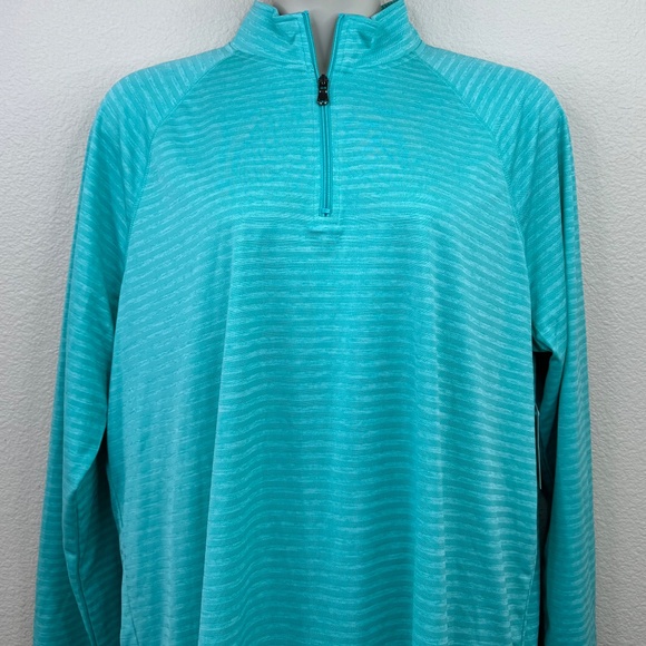 Croft & Barrow Performance Womens Aqua Mock Neck Wicking SweatShirt Top XXL NEW - Picture 2 of 10
